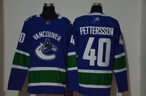 Men’s Vancouver Canucks #40 Elias Pettersson Blue Adidas Stitched NHL Jersey