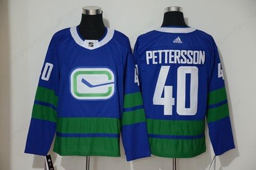 Men’s Vancouver Canucks #40 Elias Pettersson Blue Alternate Authentic Stitched Hockey Jersey