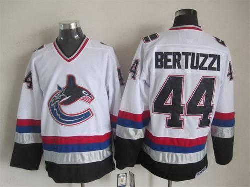 Men’s Vancouver Canucks #44 Todd Bertuzzi 1997-98 White CCM Vintage Throwback Jersey