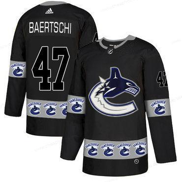 Men’s Vancouver Canucks #47 Sven Baertschi Black Team Logos Fashion Adidas Jersey