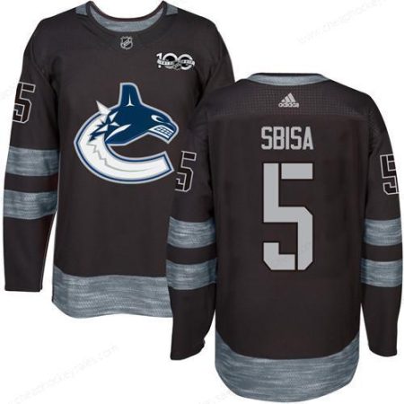 Men’s Vancouver Canucks #5 Luca Sbisa Black 100Th Anniversary Stitched NHL 2017 Adidas Hockey Jersey