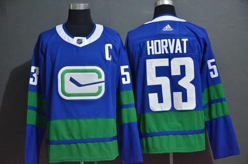 Men’s Vancouver Canucks #53 Bo Horvat Blue Adidas Jersey