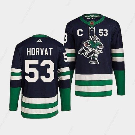 Men’s Vancouver Canucks #53 Bo Horvat Navy 2022 Reverse Retro Stitched Jersey