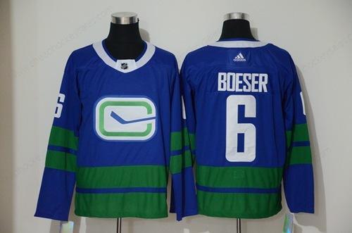 Men’s Vancouver Canucks #6 Brock Boeser Blue Alternate Authentic Stitched Hockey Jersey