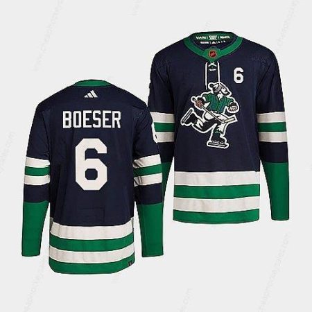 Men’s Vancouver Canucks #6 Brock Boeser Navy 2022 Reverse Retro Stitched Jersey