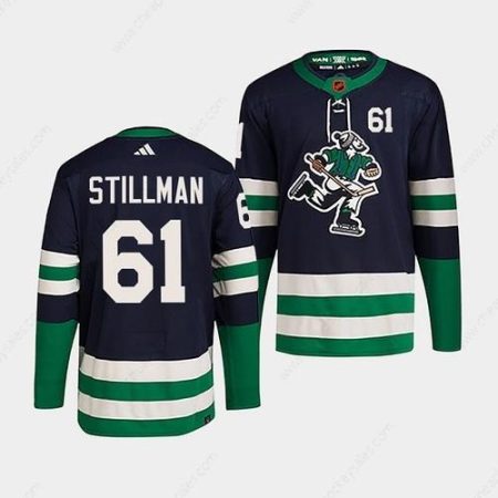 Men’s Vancouver Canucks #61 Riley Stillman Navy 2022 Reverse Retro Stitched Jersey