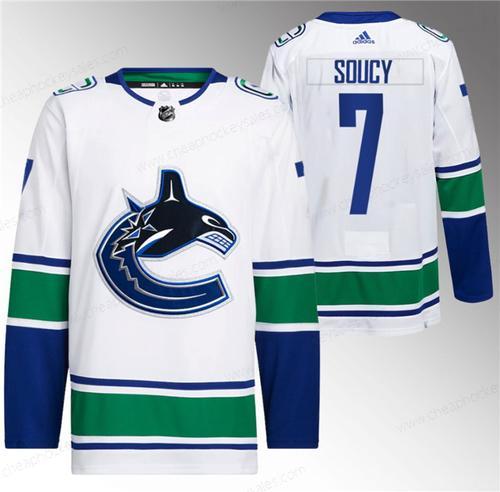 Men’s Vancouver Canucks #7 Carson Soucy White Stitched Jersey