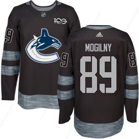 Men’s Vancouver Canucks #89 Alexander Mogilny Black 100Th Anniversary Stitched NHL 2017 Adidas Hockey Jersey