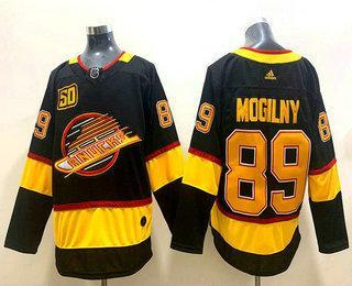 Men’s Vancouver Canucks #89 Alexander Mogilny Black 50Th Season Adidas Stitched NHL Jersey