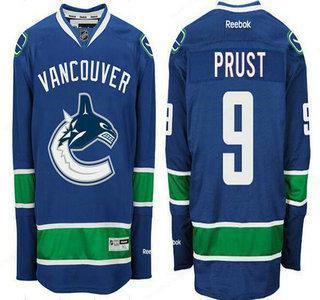 Men’s Vancouver Canucks #9 Brandon Prust Home Blue NHL Reebook Jersey