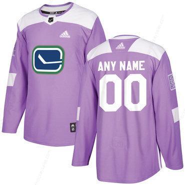 Men’s Vancouver Canucks Purple Pink Custom Adidas Hockey Fights Cancer Practice Jersey