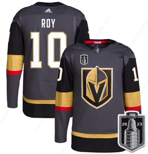 Men’s Vegas Golden Knights #10 Nicolas Roy Gray 2023 Stanley Cup Final Stitched Jersey