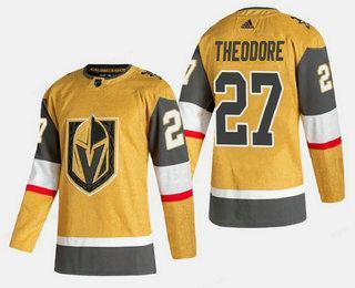 Men’s Vegas Golden Knights #27 Shea Theodore Gold 2020-21 Alternate Stitched Adidas Jersey