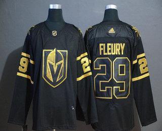 Men’s Vegas Golden Knights #29 Marc-Andre Fleury Black Golden Adidas Stitched NHL Jersey