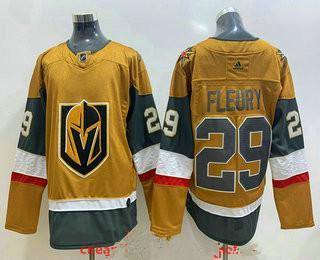 Men’s Vegas Golden Knights #29 Marc-Andre Fleury Gold 2020-21 Alternate Stitched Adidas Jersey