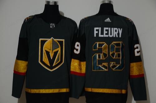 Men’s Vegas Golden Knights #29 Marc-Andre Fleury Gray With Team Logo Adidas Stitched NHL Jersey