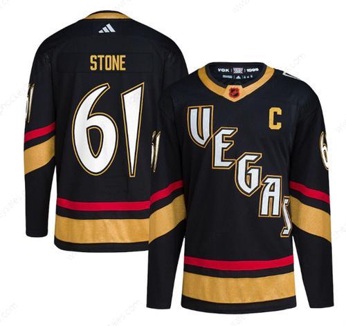 Men’s Vegas Golden Knights #61 Mark Stone Black 2022-23 Reverse Retro Stitched Jersey