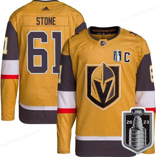 Men’s Vegas Golden Knights #61 Mark Stone Gold 2023 Stanley Cup Final Stitched Jersey