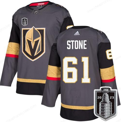 Men’s Vegas Golden Knights #61 Mark Stone Gray 2023 Stanley Cup Final Stitched Jersey