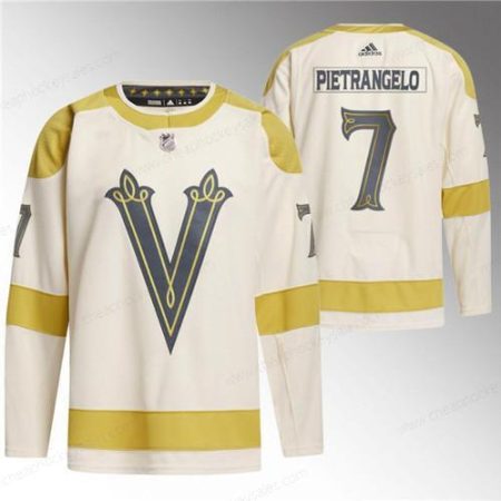 Men’s Vegas Golden Knights #7 Alex Pietrangelo Cream 2024 Winter Classic Breakaway Stitched Jersey