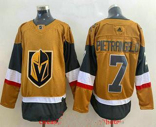 Men’s Vegas Golden Knights #7 Alex Pietrangelo Gold 2020-21 Alternate Stitched Adidas Jersey