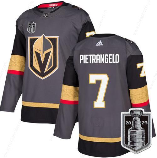 Men’s Vegas Golden Knights #7 Alex Pietrangelo Gray 2023 Stanley Cup Final Stitched Jersey