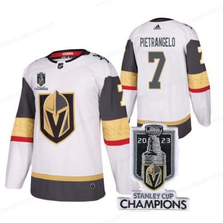 Men’s Vegas Golden Knights #7 Alex Pietrangelo White 2023 Stanley Cup Champions Stitched Jersey