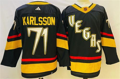 Men’s Vegas Golden Knights #71 William Karlsson Black 2022-23 Reverse Retro Stitched Jersey