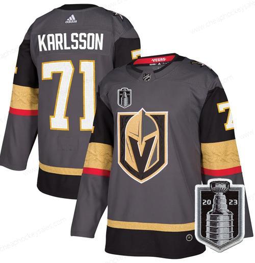 Men’s Vegas Golden Knights #71 William Karlsson Gray 2023 Stanley Cup Final Stitched Jersey