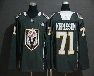 Men’s Vegas Golden Knights #71 William Karlsson Gray Dia De Los Muertos Adidas Jersey