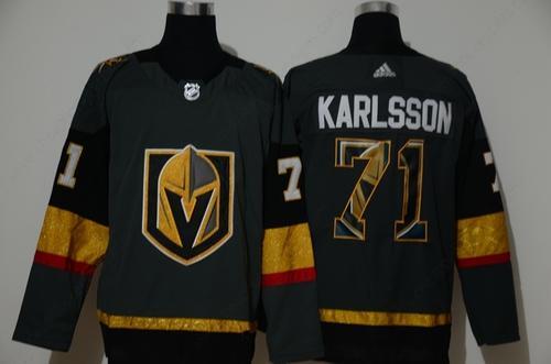 Men’s Vegas Golden Knights #71 William Karlsson Gray With Team Logo Adidas Stitched NHL Jersey