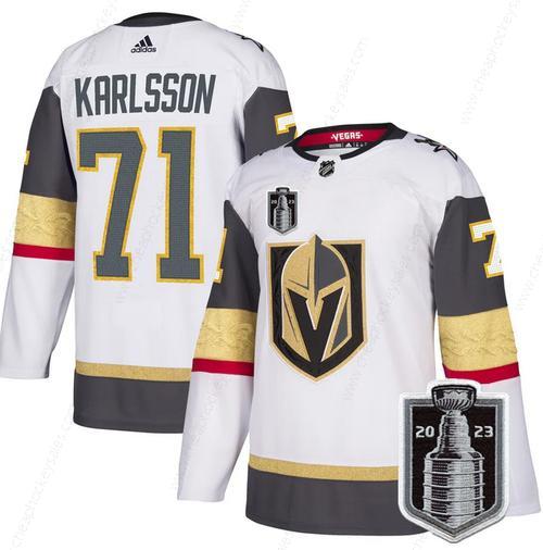 Men’s Vegas Golden Knights #71 William Karlsson White 2023 Stanley Cup Final Stitched Jersey