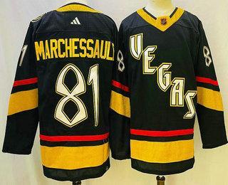 Men’s Vegas Golden Knights #81 Jonathan Marchessault Black 2022 Reverse Retro Authentic Jersey