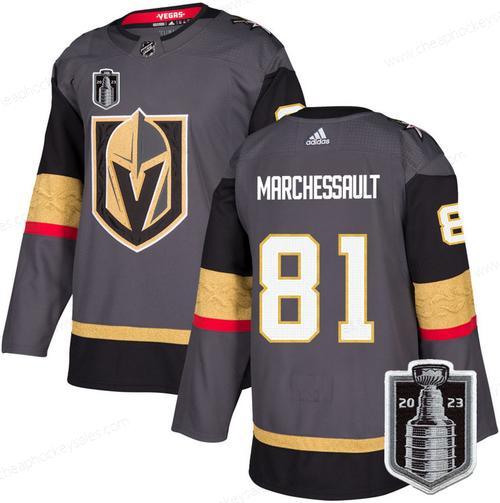 Men’s Vegas Golden Knights #81 Jonathan Marchessault Gray 2023 Stanley Cup Final Stitched Jersey