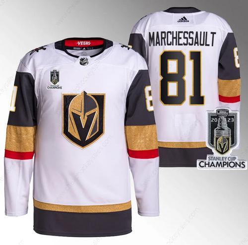 Men’s Vegas Golden Knights #81 Jonathan Marchessault White 2023 Stanley Cup Champions Stitched Jersey