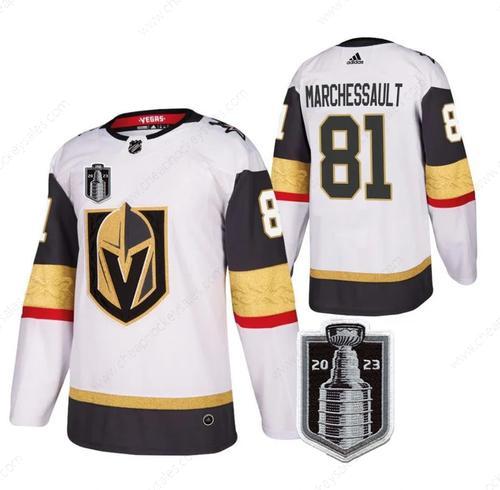 Men’s Vegas Golden Knights #81 Jonathan Marchessault White 2023 Stanley Cup Final Stitched Jersey