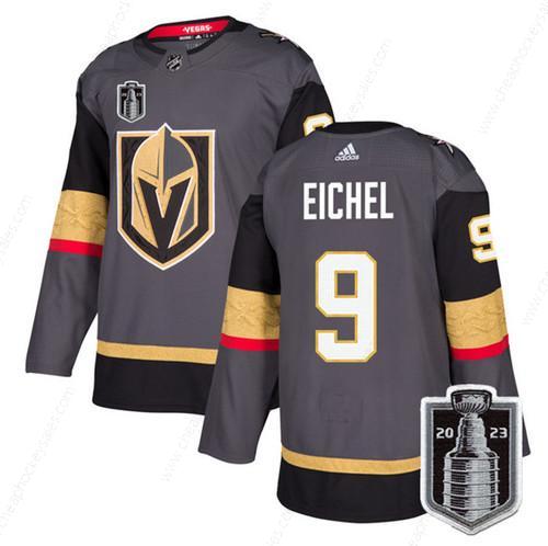 Men’s Vegas Golden Knights #9 Jack Eichel Gray 2023 Stanley Cup Final Stitched Jersey