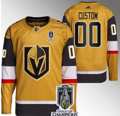 Men’s Vegas Golden Knights Active Player Custom Gold 2023 Stanley Cup Champions Stitched Jersey