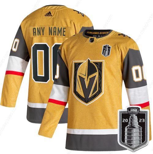 Men’s Vegas Golden Knights Active Player Custom Gold 2023 Stanley Cup Final Stitched Jersey