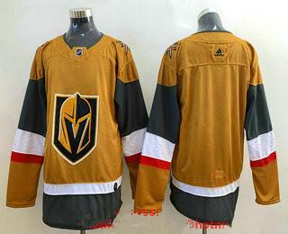 Men’s Vegas Golden Knights Blank Gold 2020-21 Alternate Stitched Adidas Jersey