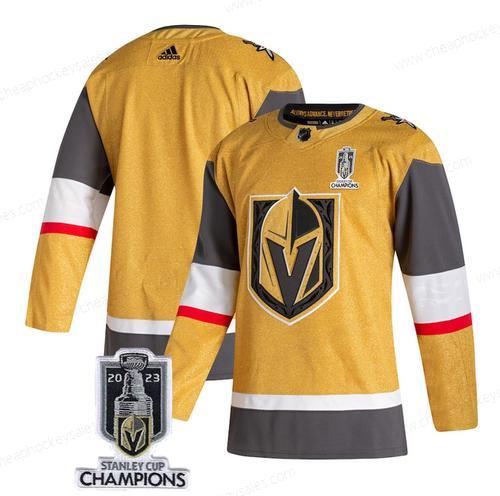 Men’s Vegas Golden Knights Blank Gold 2023 Stanley Cup Champions Stitched Jersey