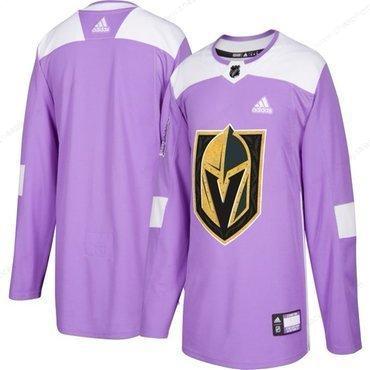 Men’s Vegas Golden Knights Purple Pink Custom Adidas Hockey Fights Cancer Practice Jersey