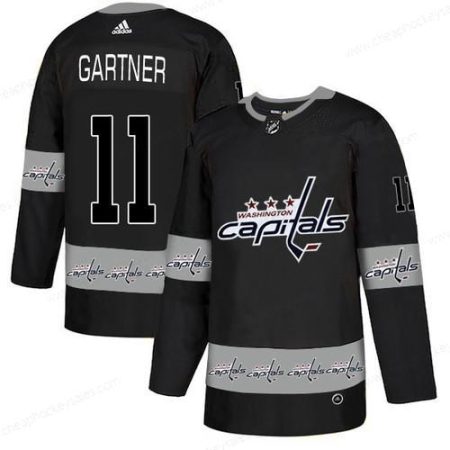 Men’s Washington Capitals #11 Mike Gartner Black Team Logos Fashion Adidas Jersey