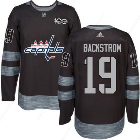 Men’s Washington Capitals #19 Nicklas Backstrom Black 100Th Anniversary Stitched NHL 2017 Adidas Hockey Jersey