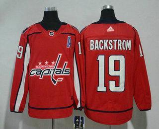 Men’s Washington Capitals #19 Nicklas Backstrom Red With A Patch 2017-2018 Hockey Stitched NHL Jersey