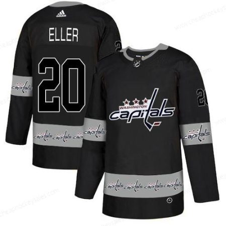 Men’s Washington Capitals #20 Lars Eller Black Team Logos Fashion Adidas Jersey