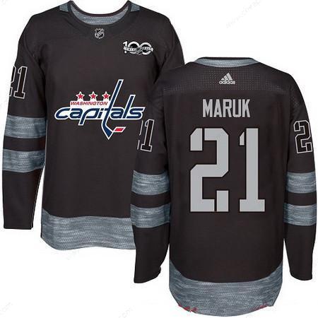 Men’s Washington Capitals #21 Dennis Maruk Black 100Th Anniversary Stitched NHL 2017 Adidas Hockey Jersey