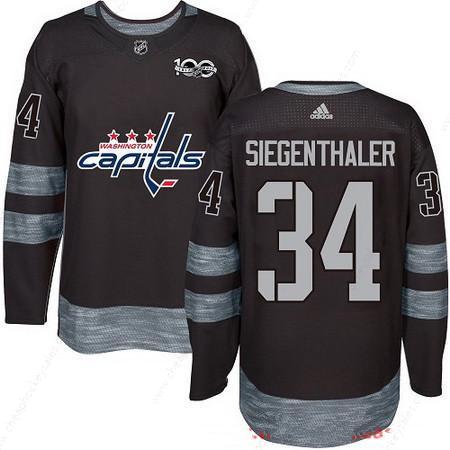 Men’s Washington Capitals #34 Jonas Siegenthaler Black 100Th Anniversary Stitched NHL 2017 Adidas Hockey Jersey