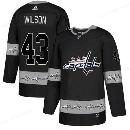 Men’s Washington Capitals #43 Tom Wilson Black Team Logos Fashion Adidas Jersey