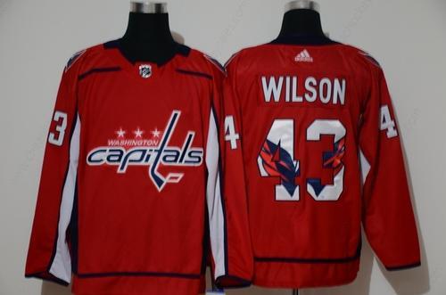 Men’s Washington Capitals #43 Tom Wilson Red With Team Logo Adidas Stitched NHL Jersey